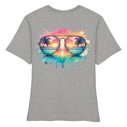Tropical Sunset Glasses - Fitted Ladies Organic Shirt
