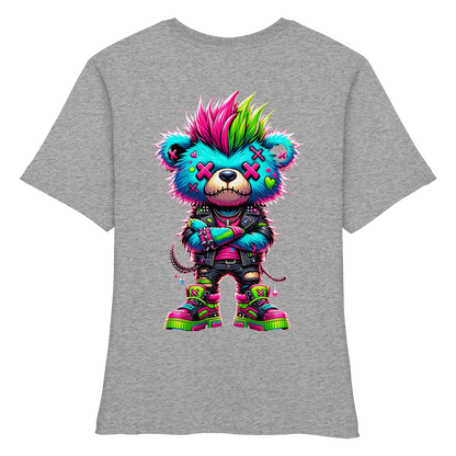 Punk Neon Teddy - Fitted Ladies Organic Shirt