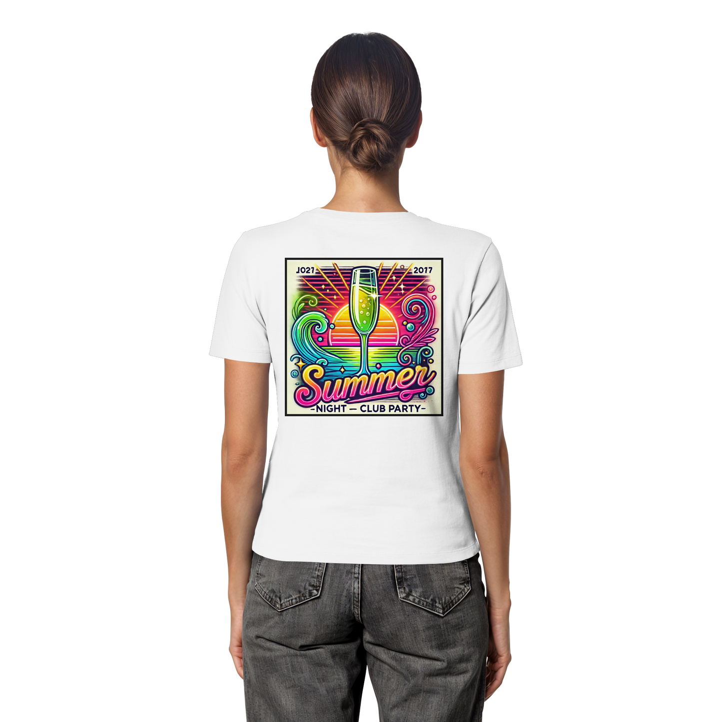 Summer Party Vibes - Fitted Ladies Organic Shirt