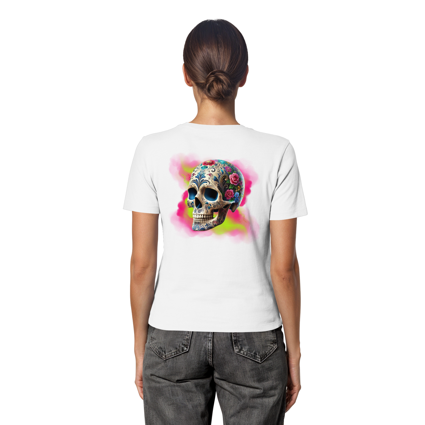Floral Skull - Fitted Ladies Organic Shirt