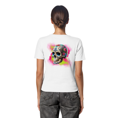 Floral Skull - Fitted Ladies Organic Shirt