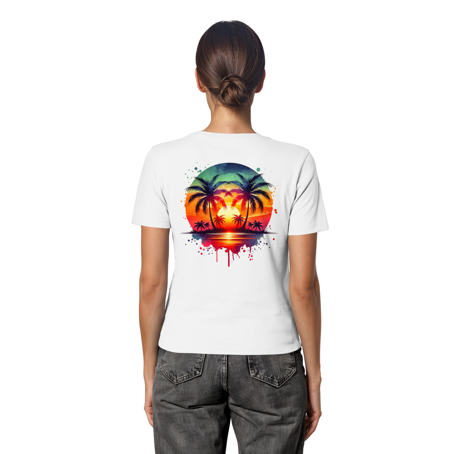 Tropical Sunset - Fitted Ladies Organic Shirt