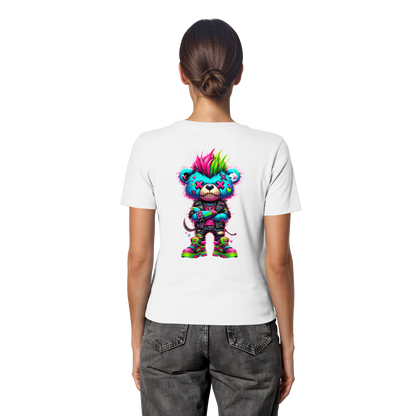 Punk Neon Teddy - Fitted Ladies Organic Shirt