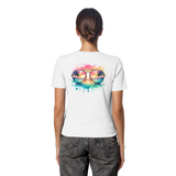 Tropical Sunset Glasses - Fitted Ladies Organic Shirt