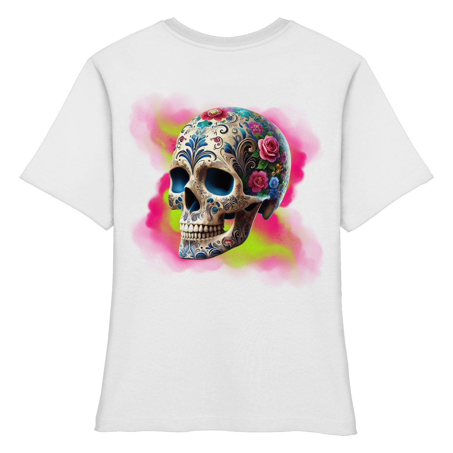 Floral Skull - Fitted Ladies Organic Shirt
