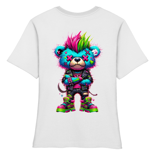 Punk Neon Teddy - Fitted Ladies Organic Shirt