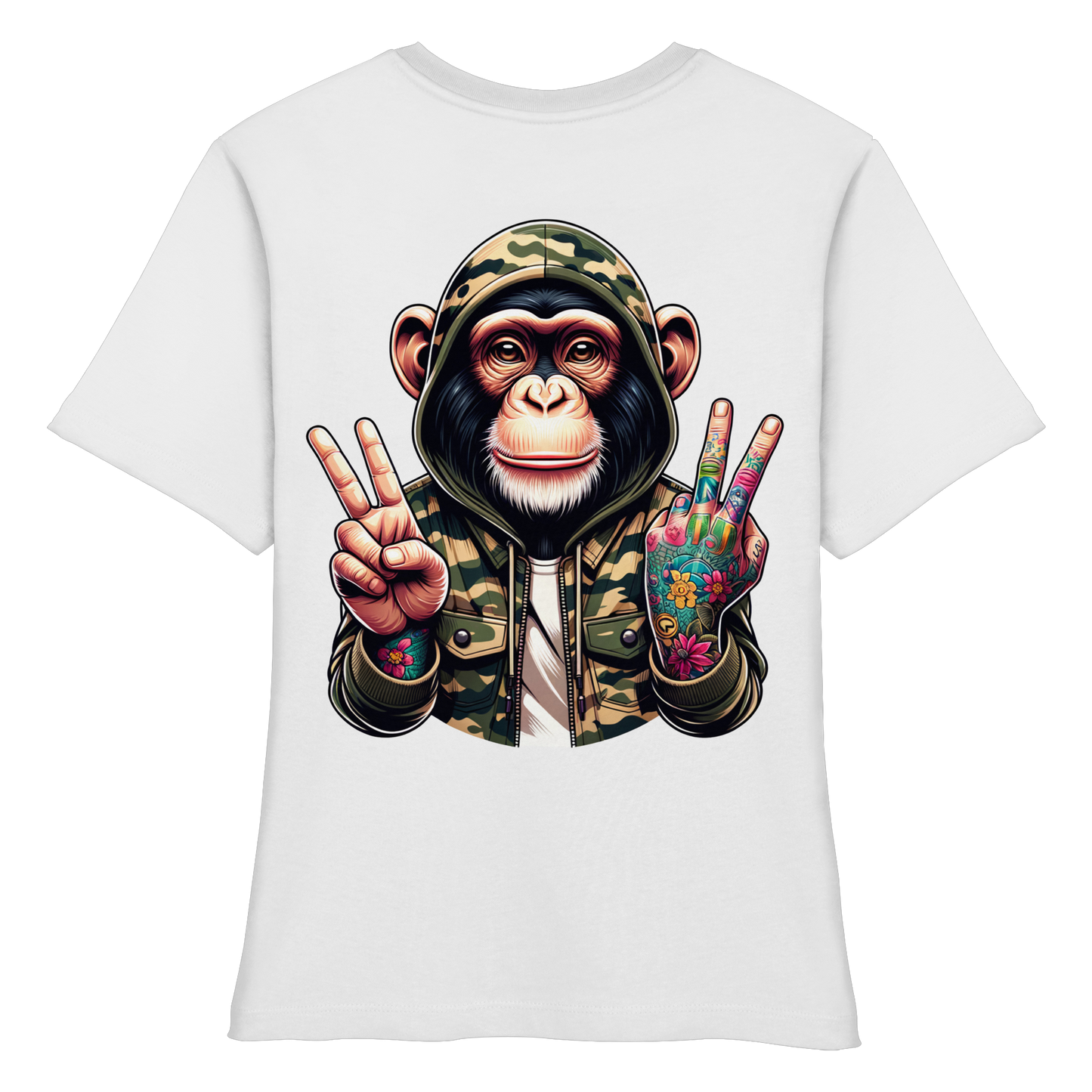 Jungle Ink Monkey - Fitted Ladies Organic Shirt