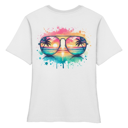 Tropical Sunset Glasses - Fitted Ladies Organic Shirt