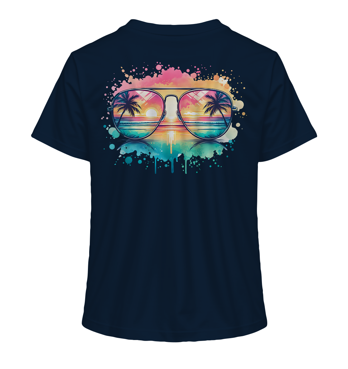 Tropical Sunset Glasses - Ladies Organic Shirt