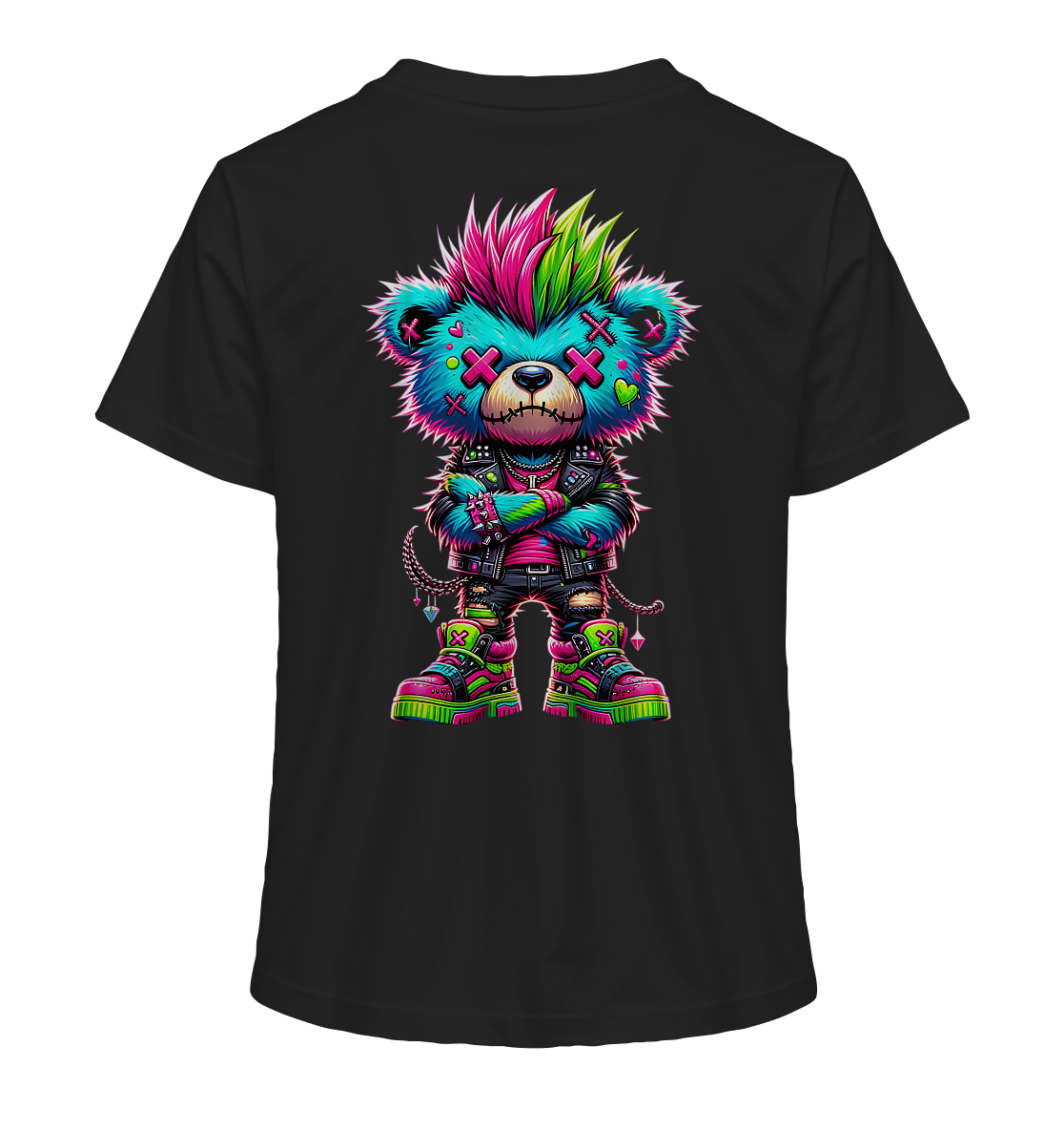Punk Neon Teddy - Ladies Organic Shirt