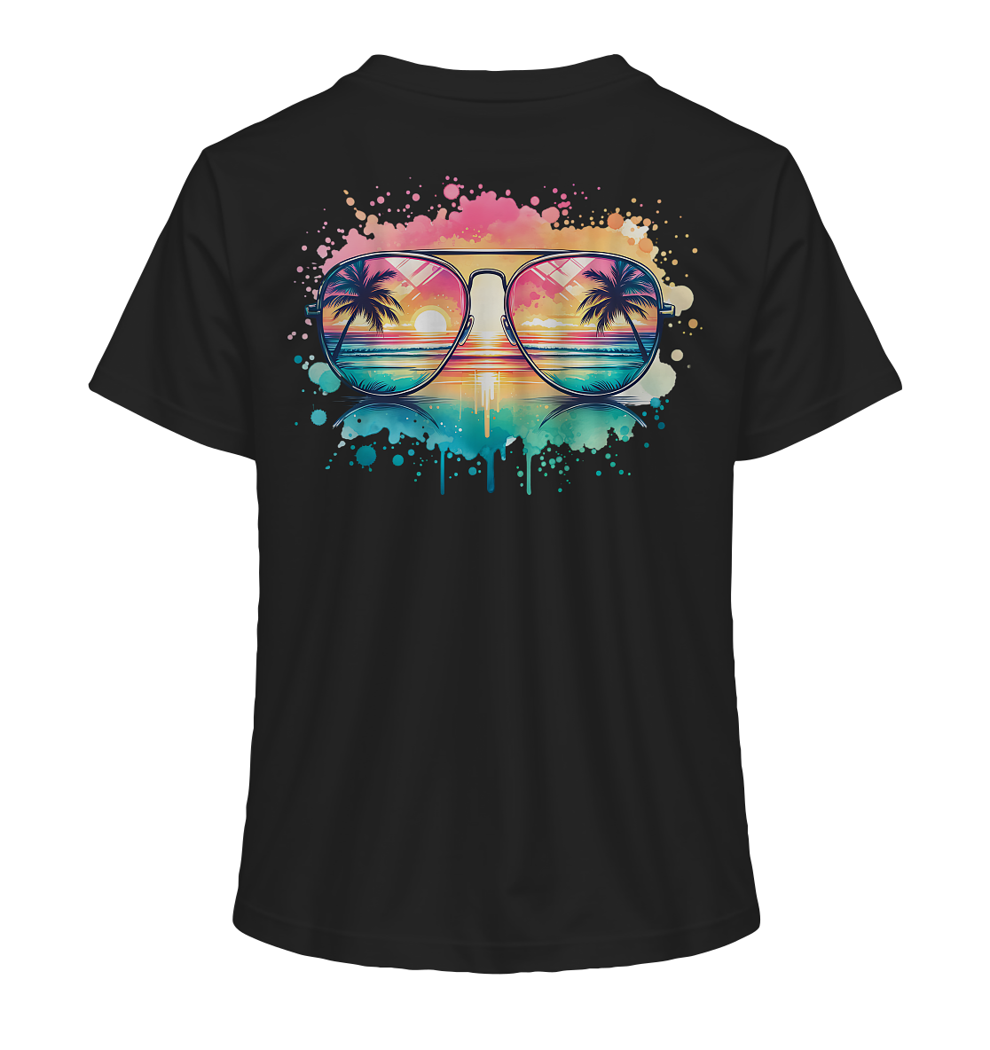 Tropical Sunset Glasses - Ladies Organic Shirt