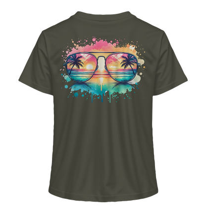 Tropical Sunset Glasses - Ladies Organic Shirt