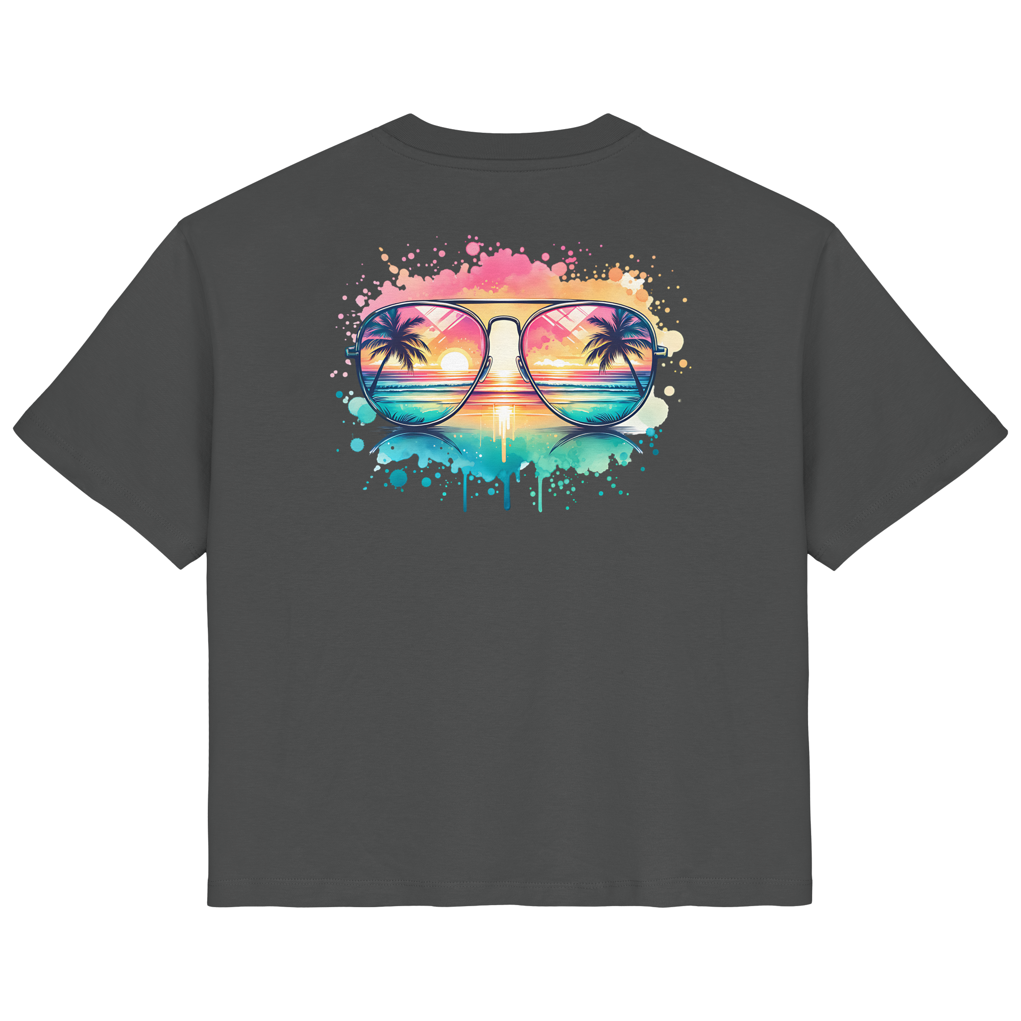 Tropical Sunset Glasses - Ladies Organic Shirt