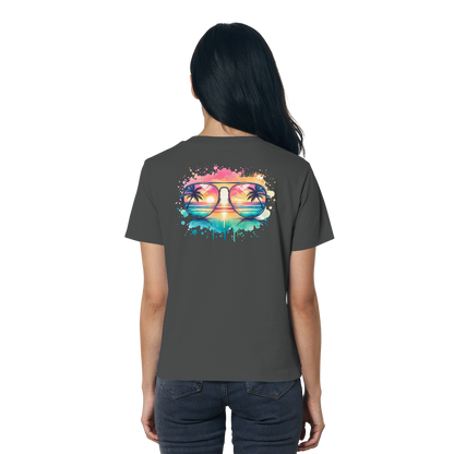 Tropical Sunset Glasses - Ladies Organic Shirt