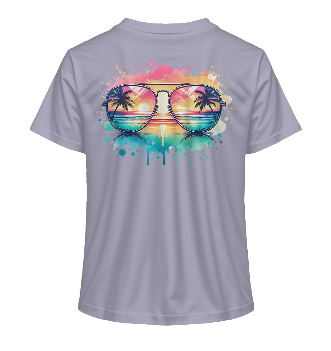 Tropical Sunset Glasses - Ladies Organic Shirt