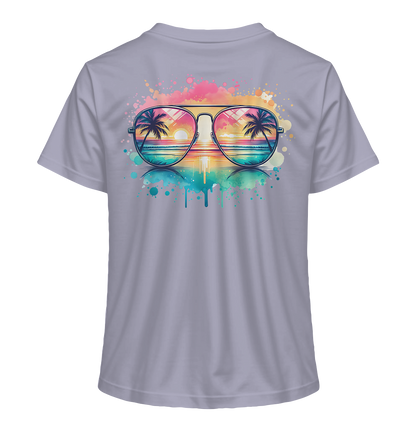 Tropical Sunset Glasses - Ladies Organic Shirt