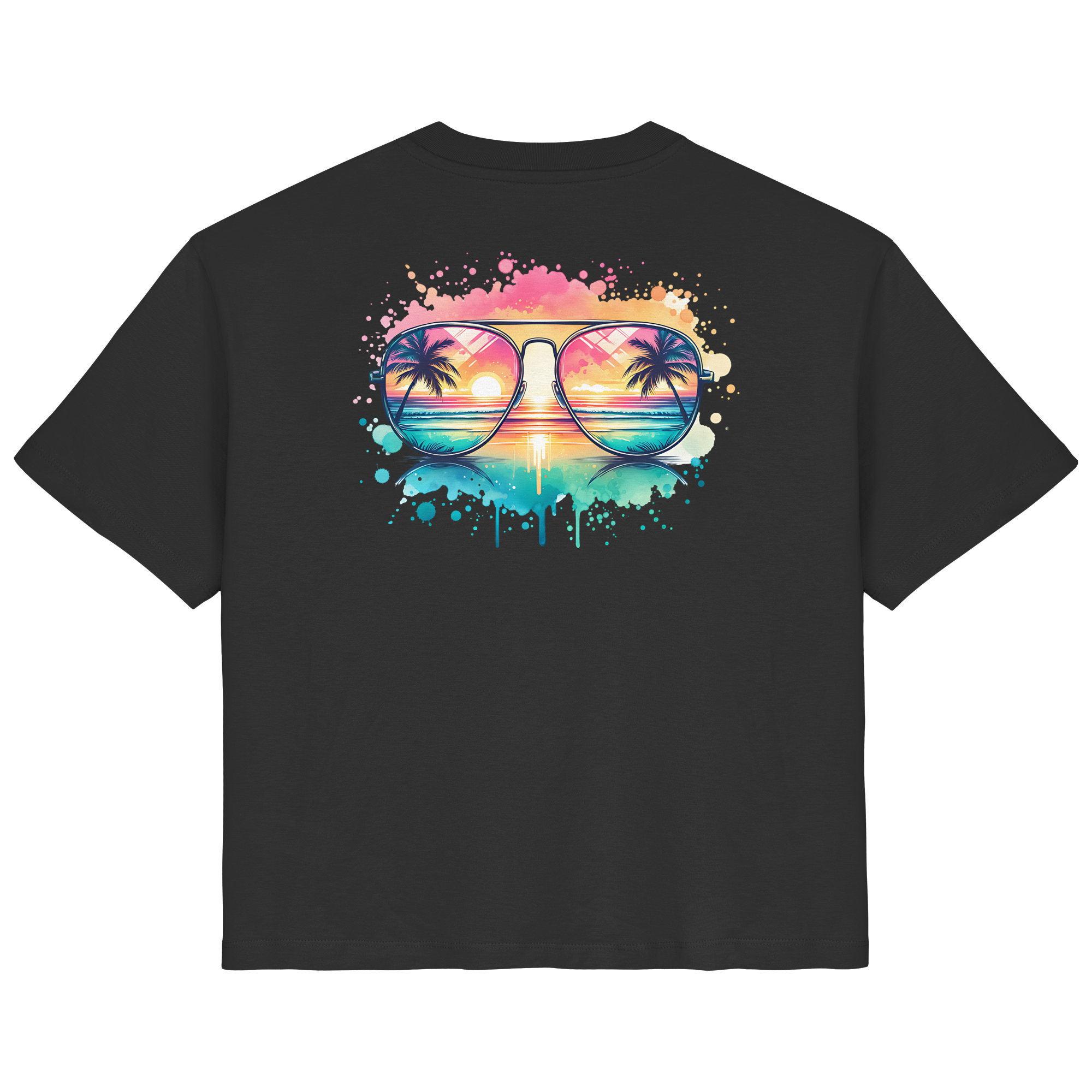 Tropical Sunset Glasses - Ladies Organic Shirt