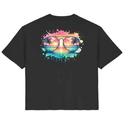Tropical Sunset Glasses - Ladies Organic Shirt