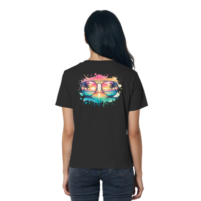 Tropical Sunset Glasses - Ladies Organic Shirt