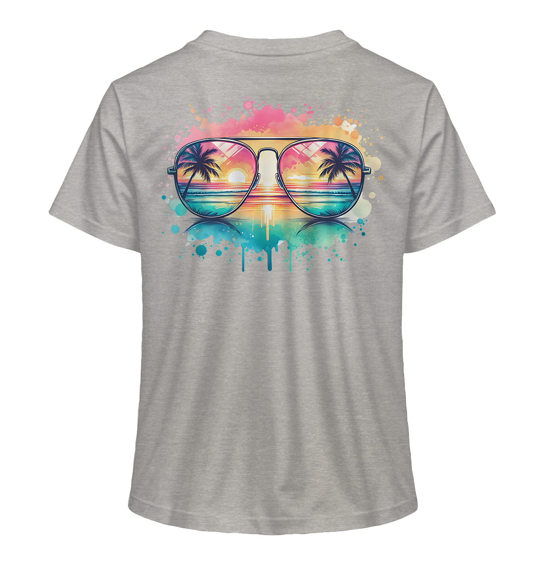 Tropical Sunset Glasses - Ladies Organic Shirt