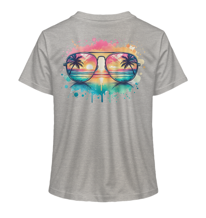 Tropical Sunset Glasses - Ladies Organic Shirt