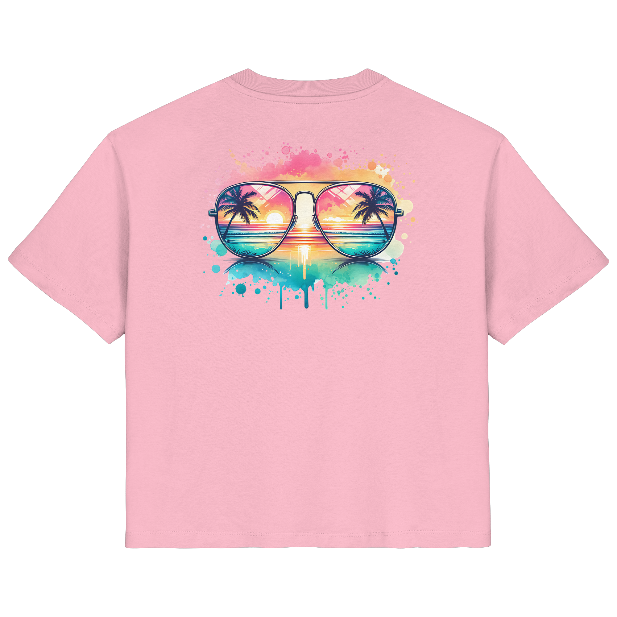 Tropical Sunset Glasses - Ladies Organic Shirt
