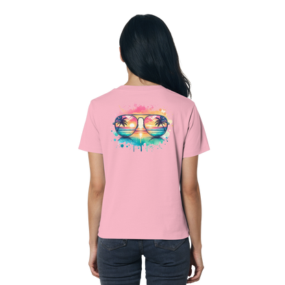 Tropical Sunset Glasses - Ladies Organic Shirt