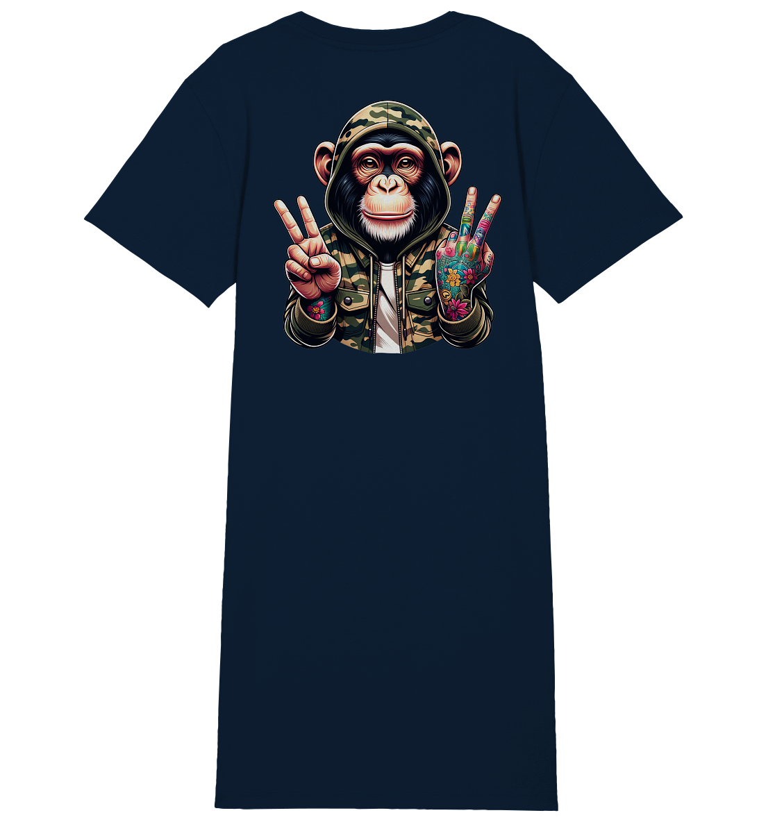 Jungle Ink Monkey - Ladies Organic Shirt Dress