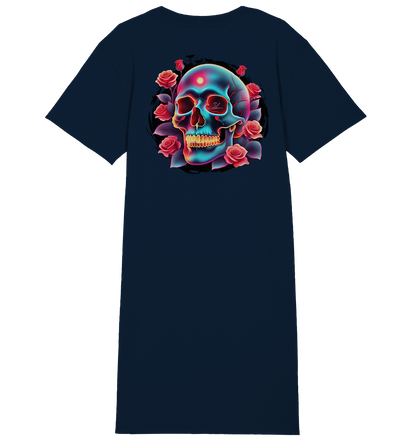 Glow Skull Design - Ladies Organic Shirt Dress