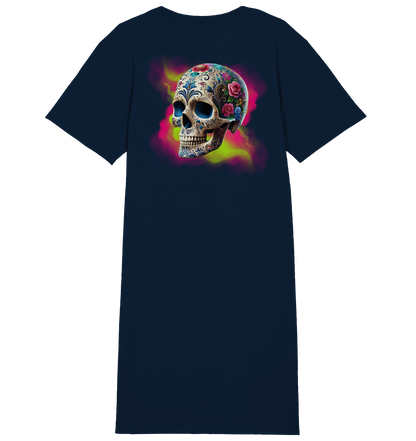 Floral Skull - Ladies Organic Shirt Dress