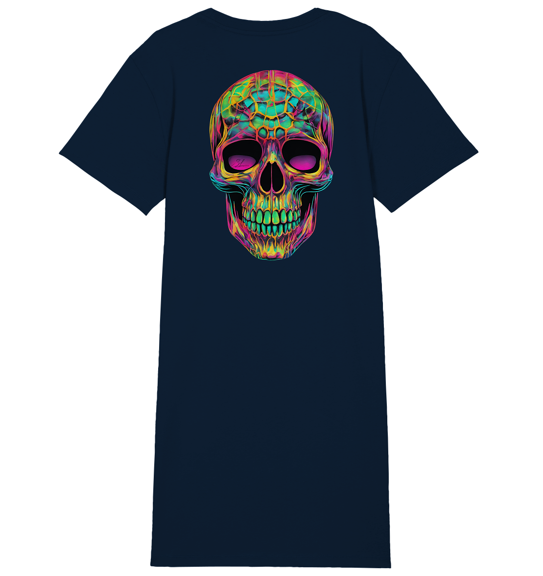 Psychedelic Skull - Ladies Organic Shirt Dress