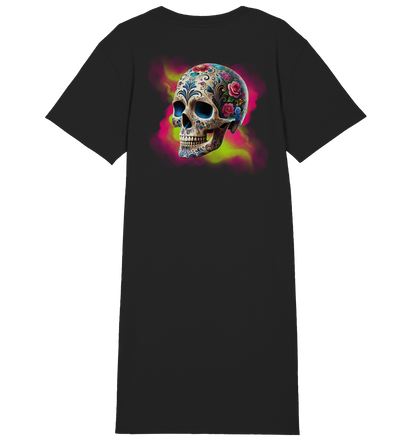 Floral Skull - Ladies Organic Shirt Dress