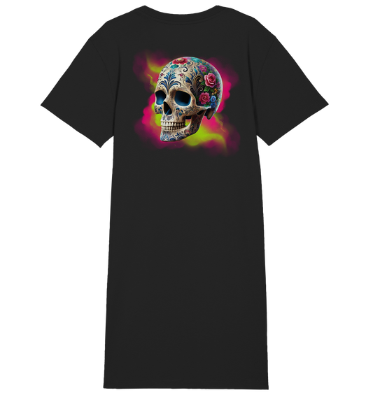 Floral Skull - Ladies Organic Shirt Dress