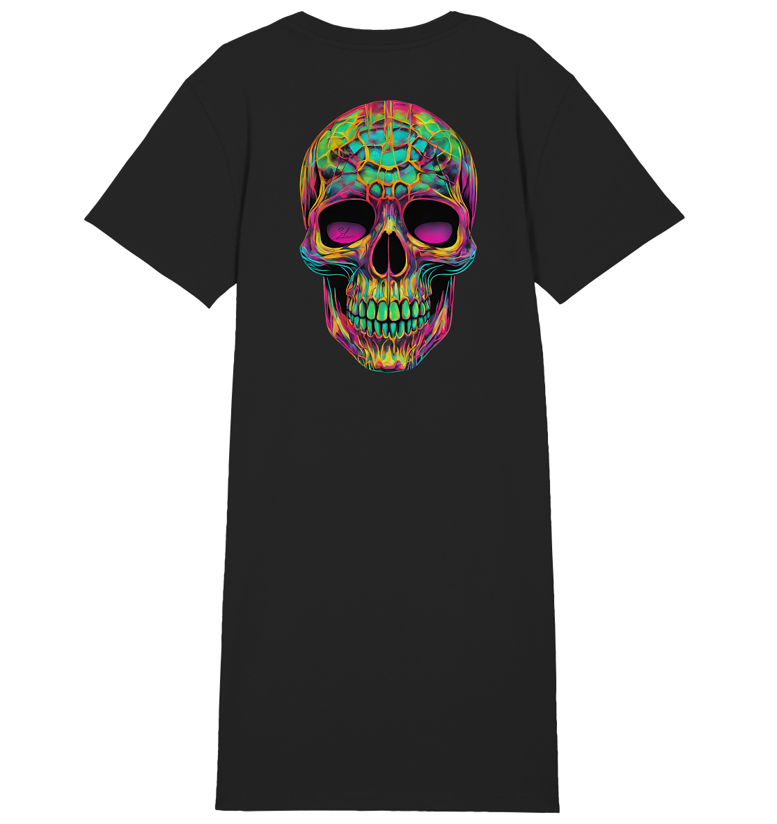 Psychedelic Skull - Ladies Organic Shirt Dress