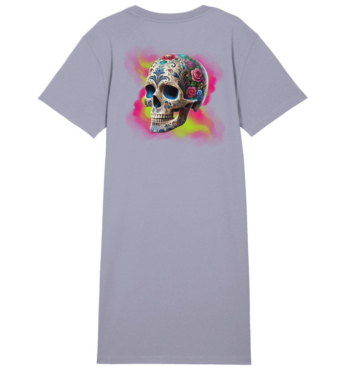 Floral Skull - Ladies Organic Shirt Dress