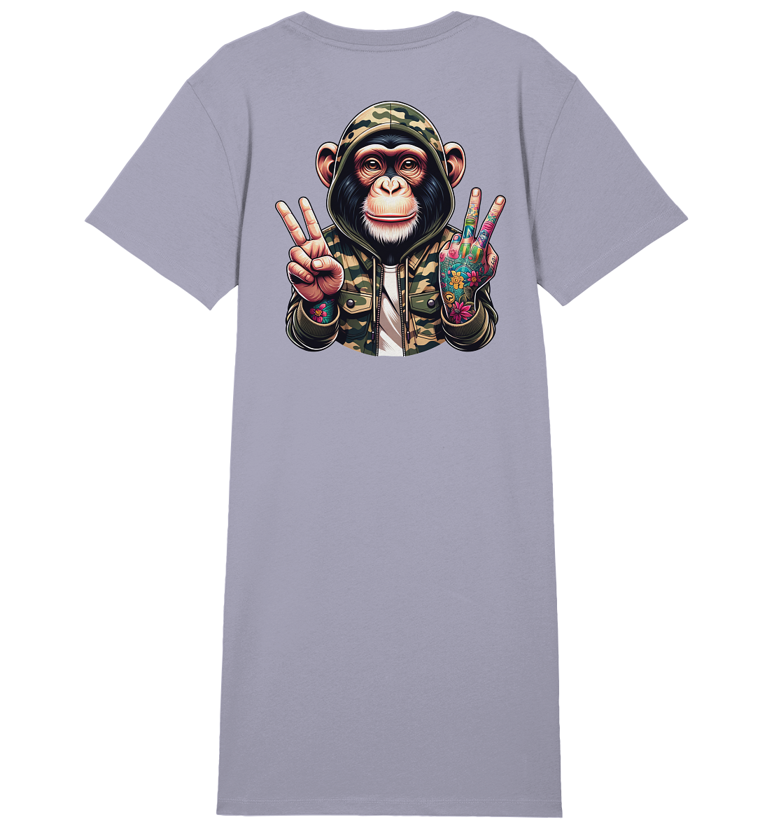 Jungle Ink Monkey - Ladies Organic Shirt Dress