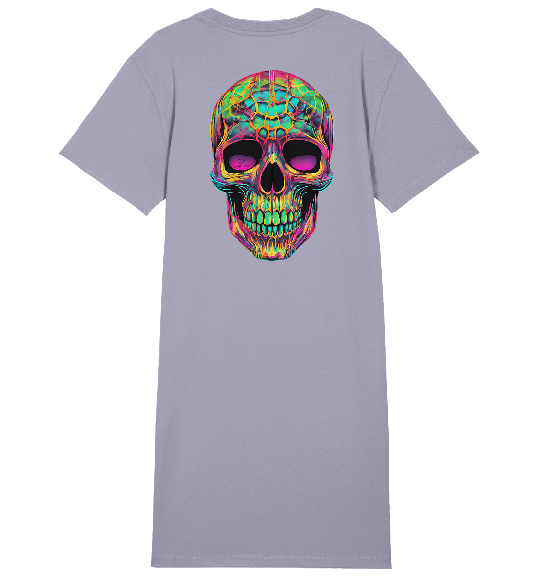 Psychedelic Skull - Ladies Organic Shirt Dress