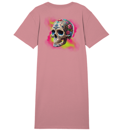 Floral Skull - Ladies Organic Shirt Dress