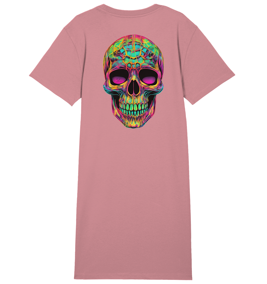 Psychedelic Skull - Ladies Organic Shirt Dress