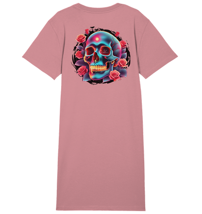 Glow Skull Design - Ladies Organic Shirt Dress