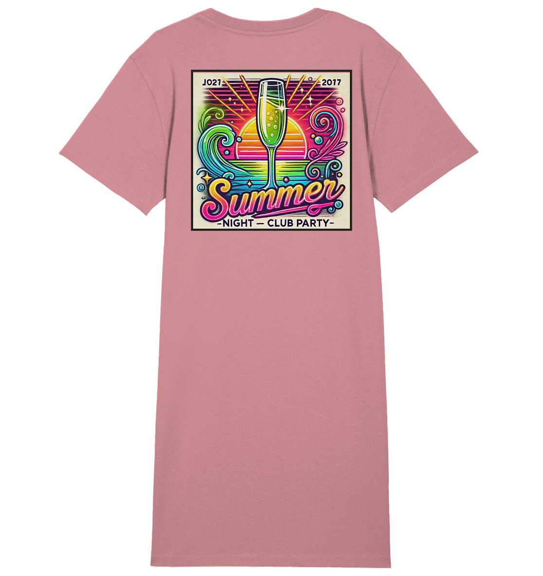 Summer Party Vibes - Ladies Organic Shirt Dress