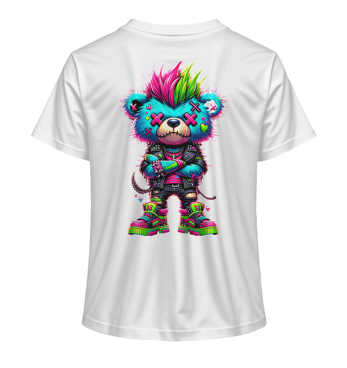 Punk Neon Teddy - Ladies Organic Shirt