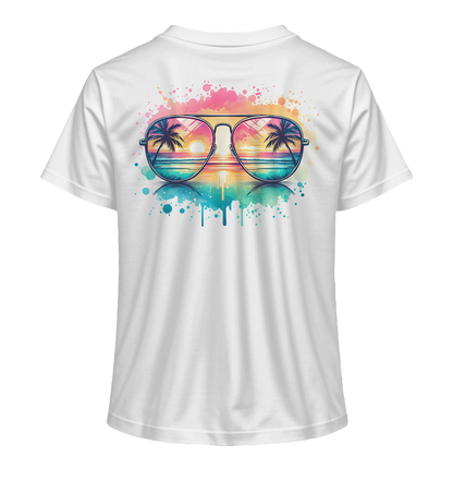 Tropical Sunset Glasses - Ladies Organic Shirt