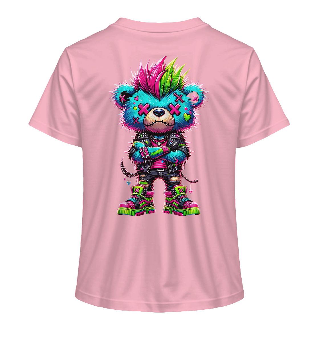 Punk Neon Teddy - Ladies Organic Shirt