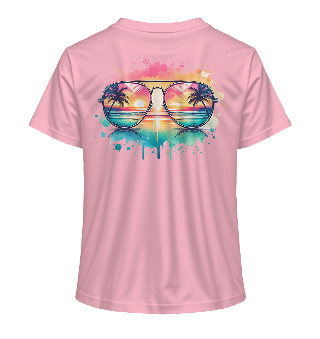 Tropical Sunset Glasses - Ladies Organic Shirt