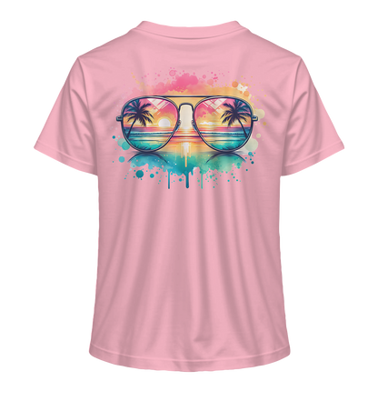 Tropical Sunset Glasses - Ladies Organic Shirt