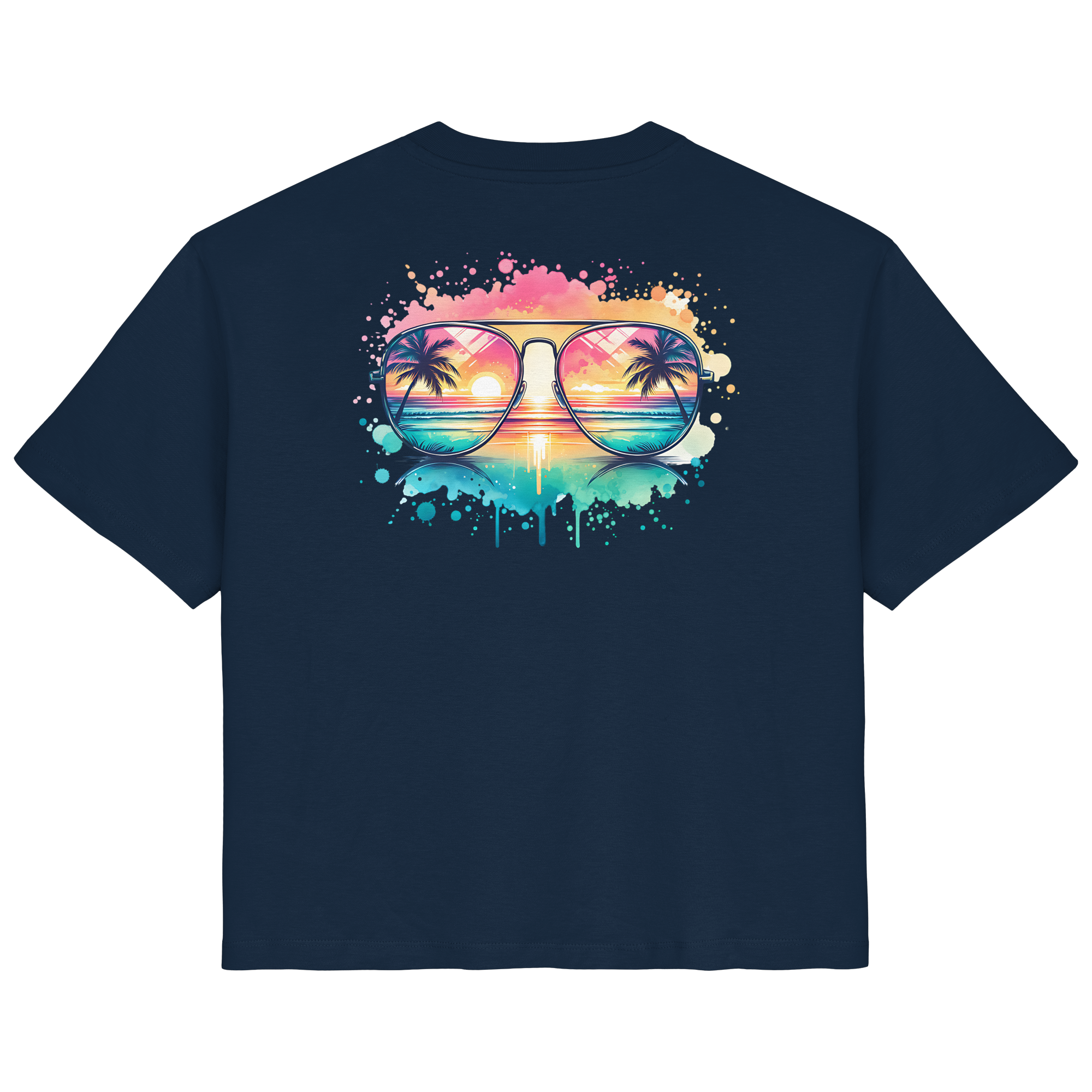 Tropical Sunset Glasses - Ladies Organic Shirt