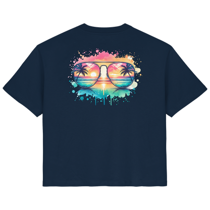Tropical Sunset Glasses - Ladies Organic Shirt