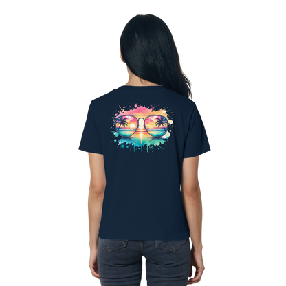 Tropical Sunset Glasses - Ladies Organic Shirt