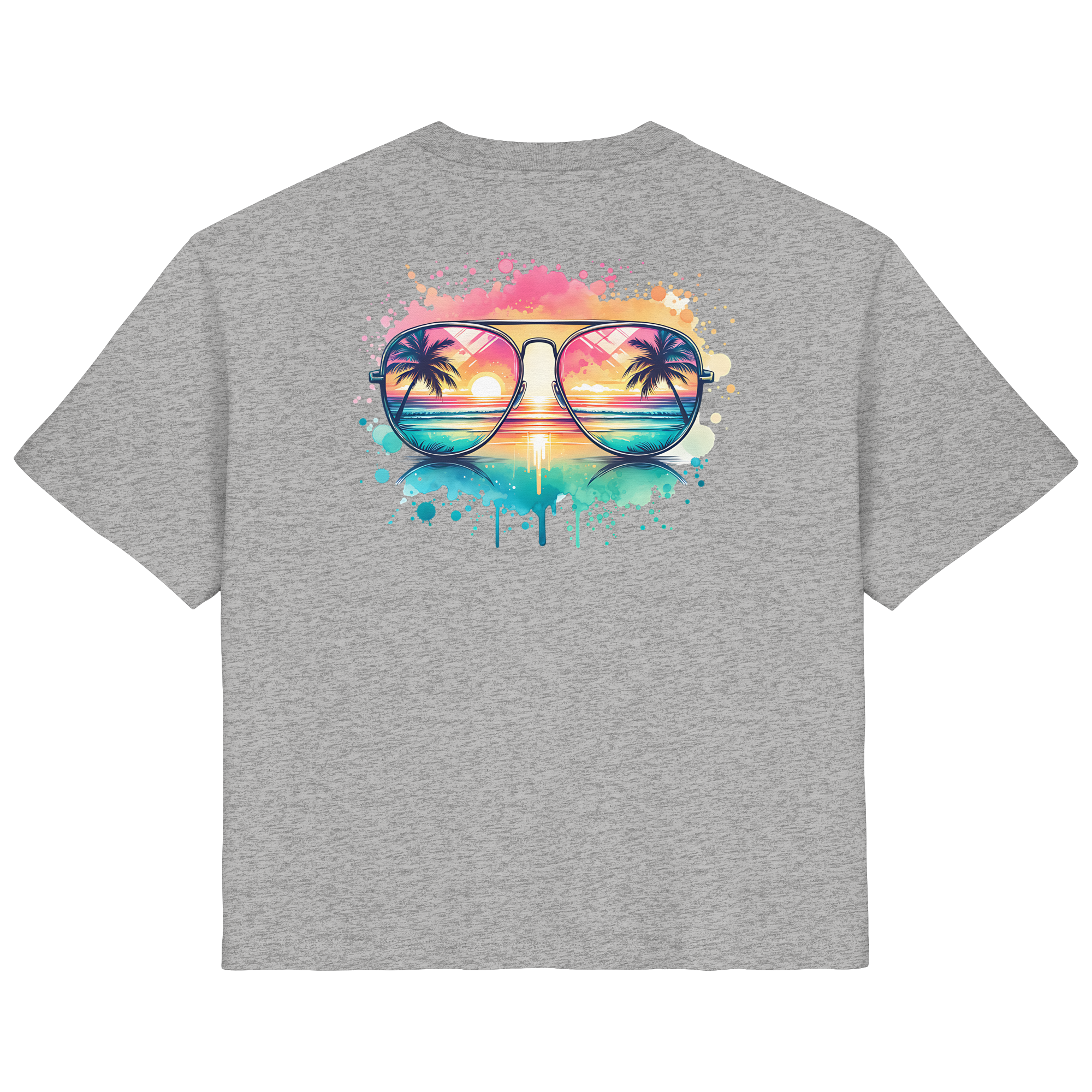 Tropical Sunset Glasses - Ladies Organic Shirt